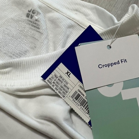 JoyLab Cropped Fit T Shirt White XL Basic Casual Everyday Top NWT - Picture 2 of 9